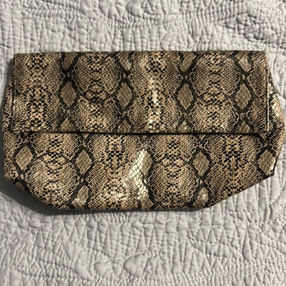 Snakeskin Print Clutch